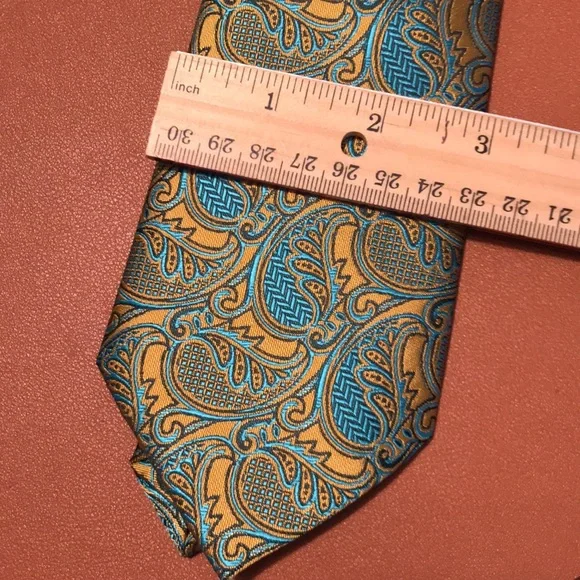 Paisley Golden teal Tie Set